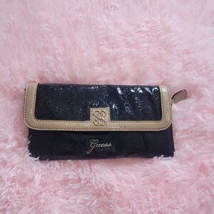 VTG GUESS Wallet - Black/Tan Genuine Leather